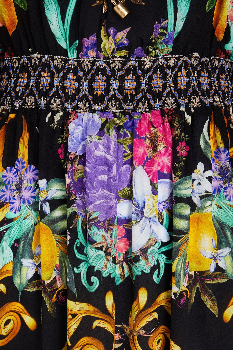 Camilla Graphic-print Silk Maxi Dress In Black