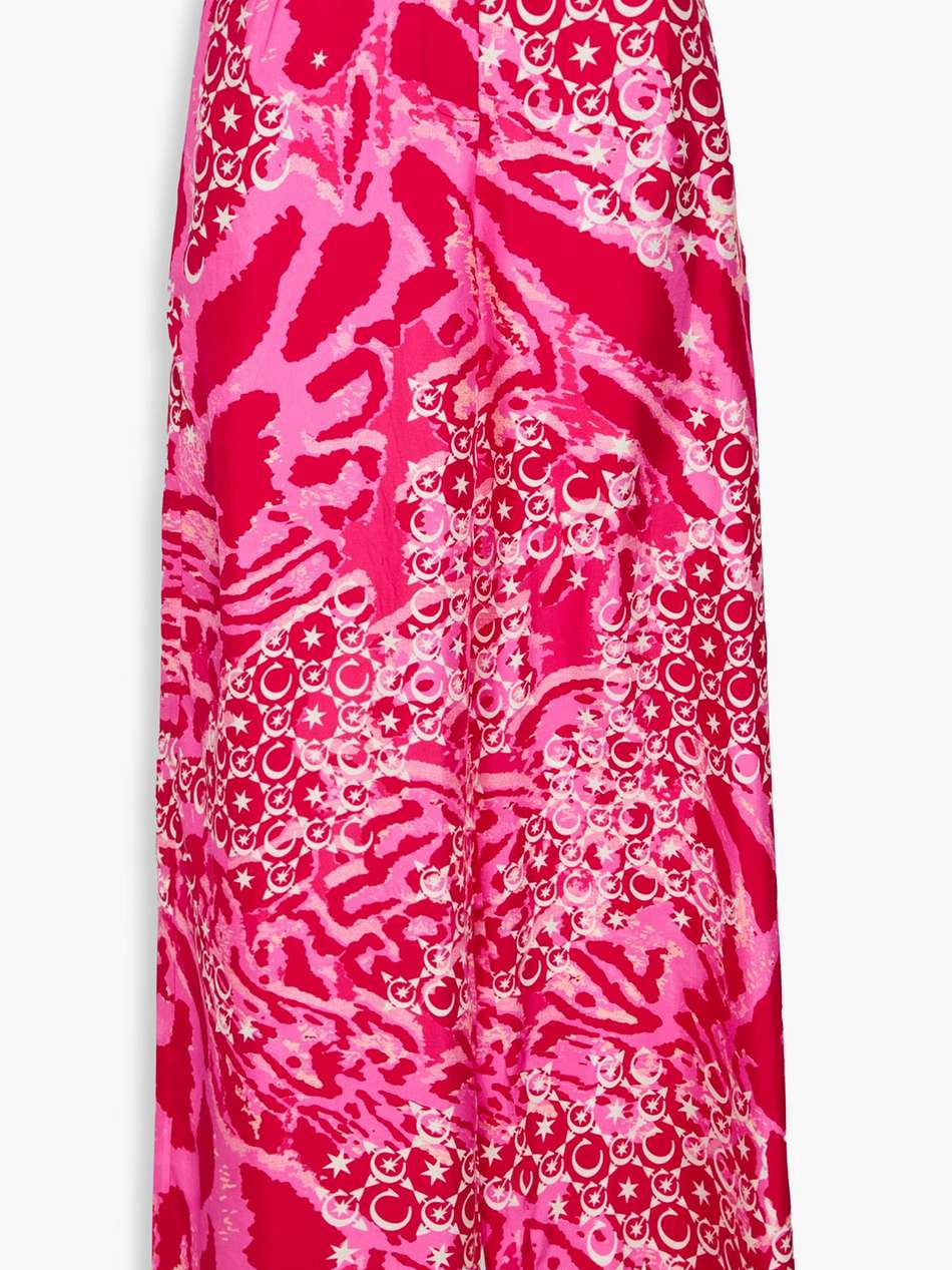 pleated printed silk-twill wide-leg pants