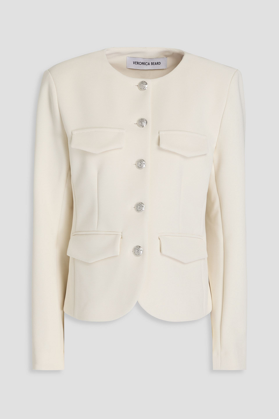 Veronica Beard Kensington Knit Jacket Ivory In Elfenbein
