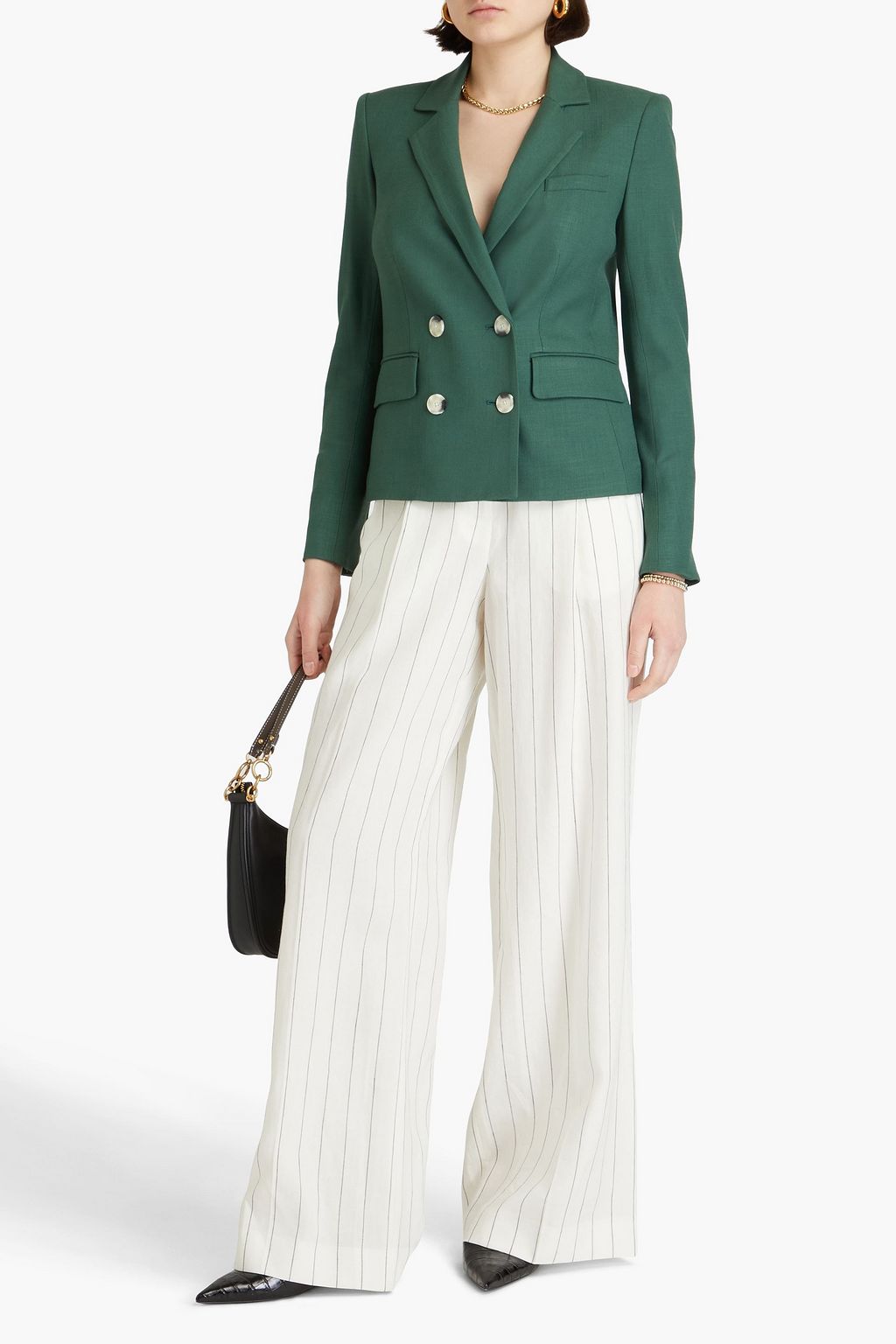 VERONICA BEARD Kona Dickey double-breasted grain de poudre blazer