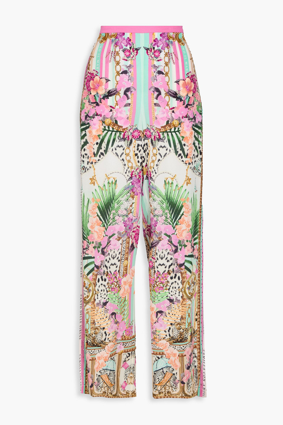 Camilla Crystal-embellished Printed Silk Crepe De Chine Wide-leg Pants In Multi