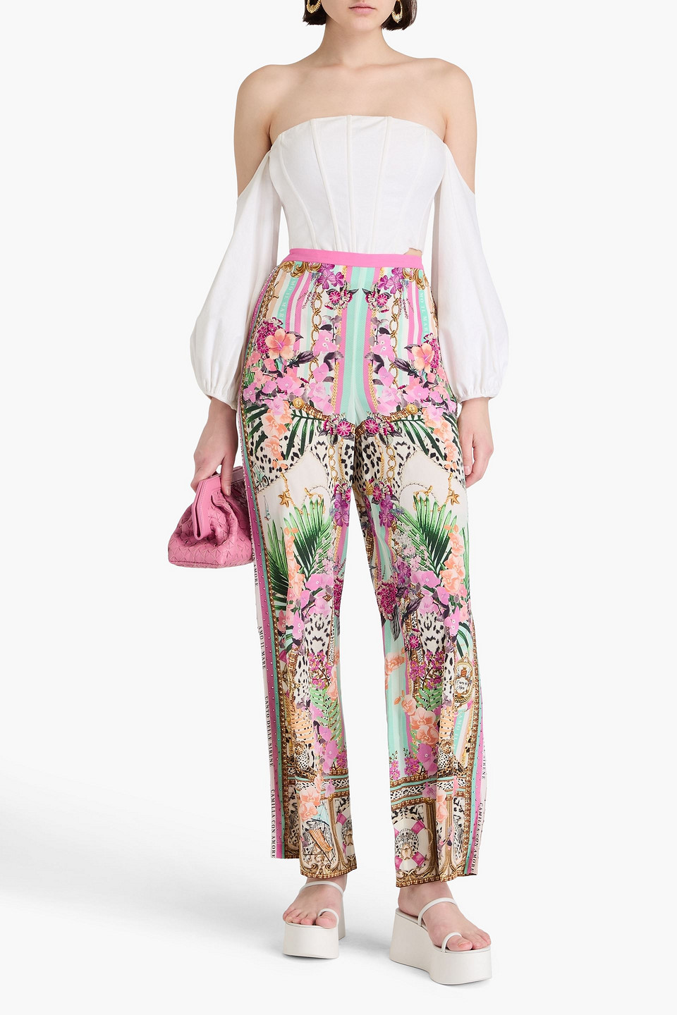 Camilla Crystal-embellished Printed Silk Crepe De Chine Wide-leg Pants In Multicolor