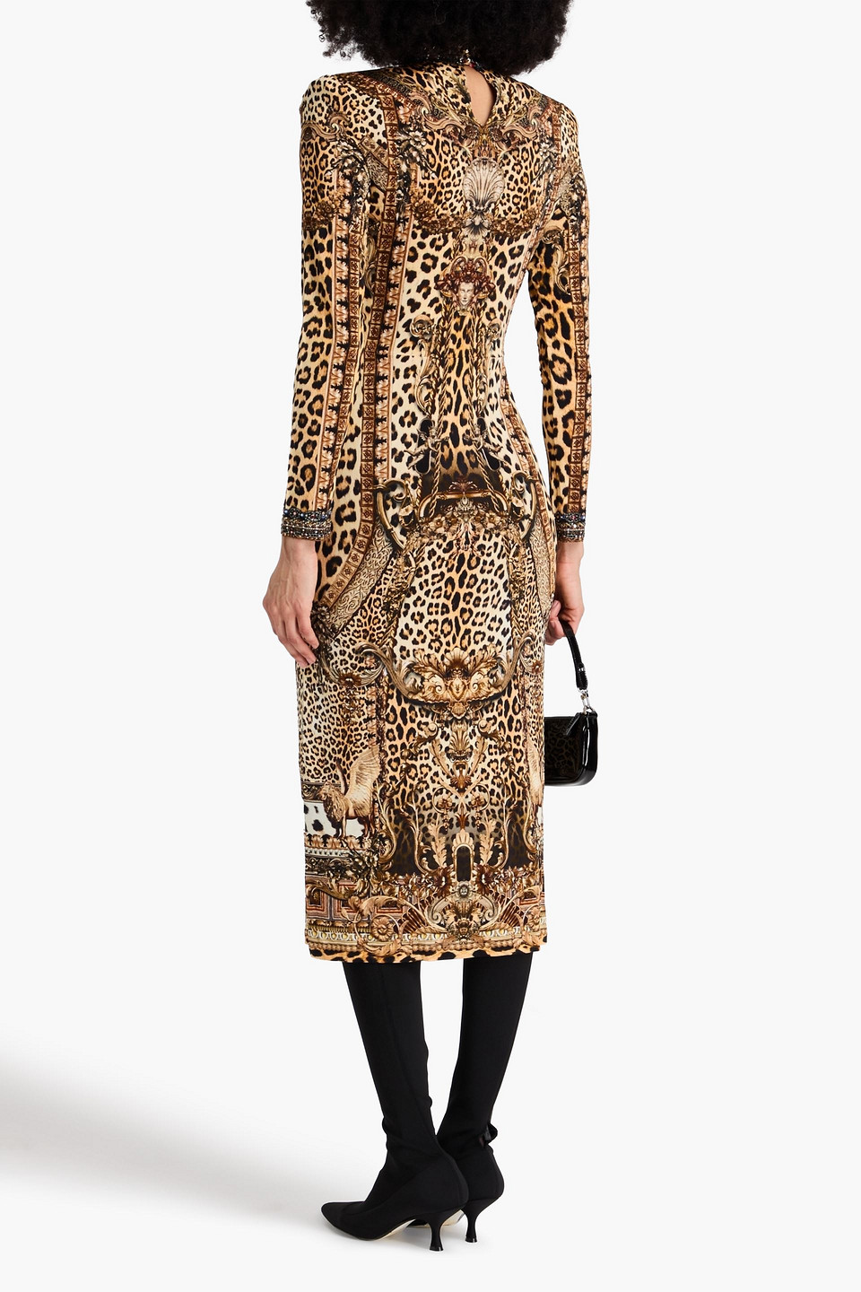 Camilla Crystal-embellished Leopard-print Stretch-jersey Midi Dress In Animal Print