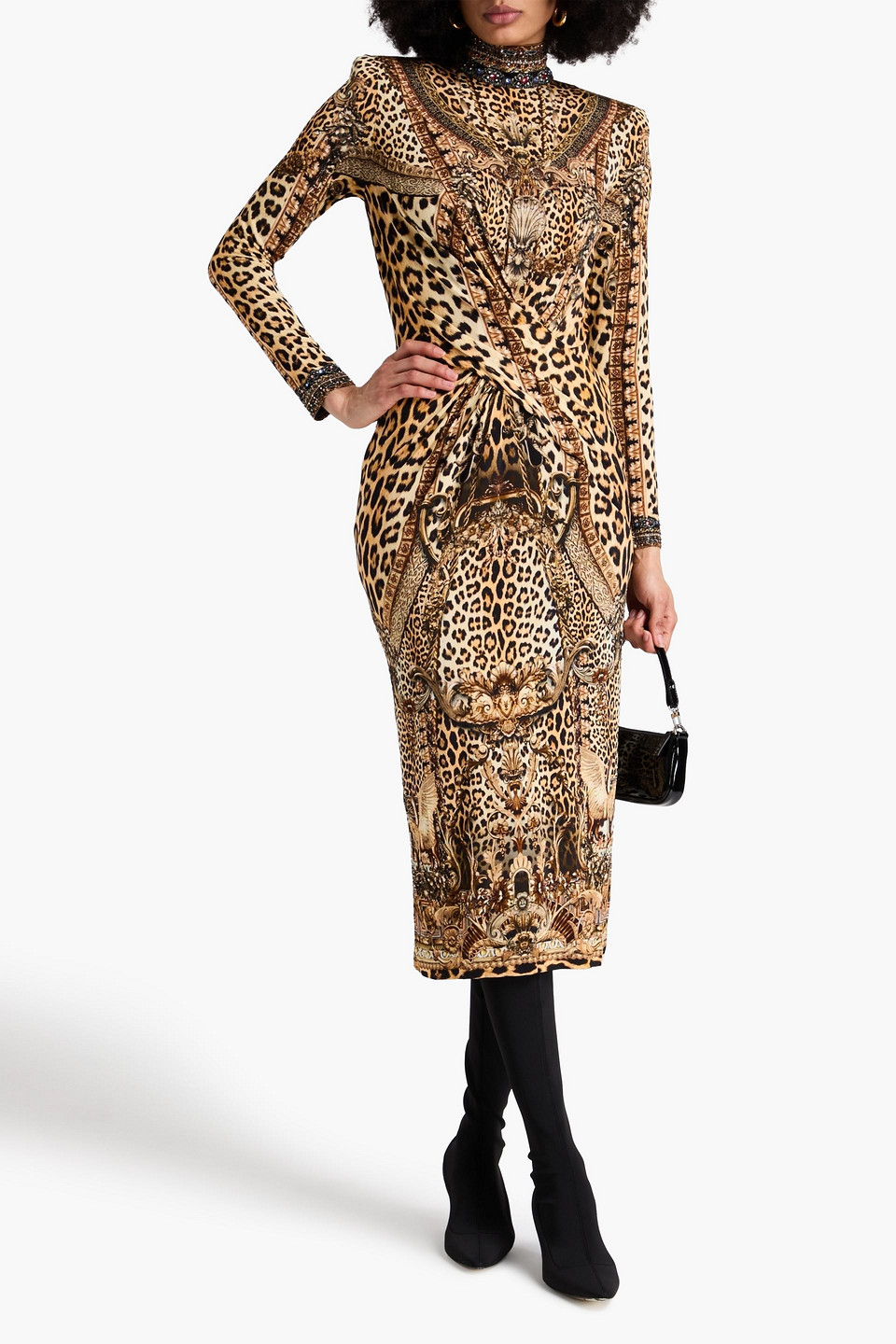 Camilla Crystal-embellished Leopard-print Stretch-jersey Midi Dress In Animal Print