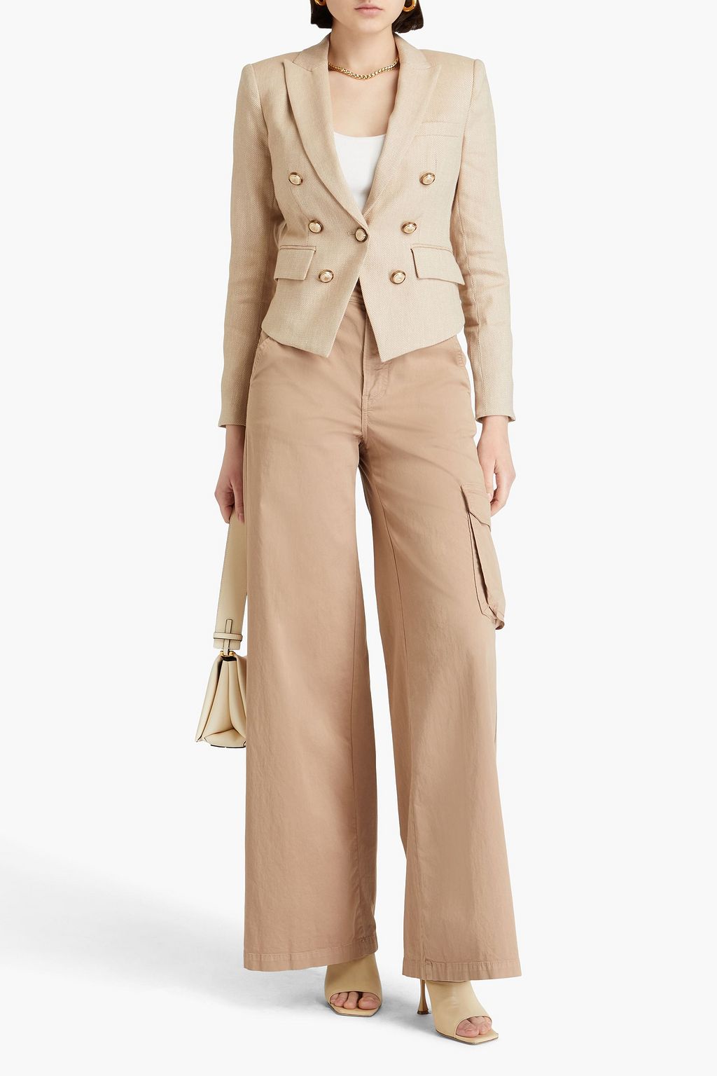 VERONICA BEARD Diego Dickey double-breasted linen-blend twill blazer