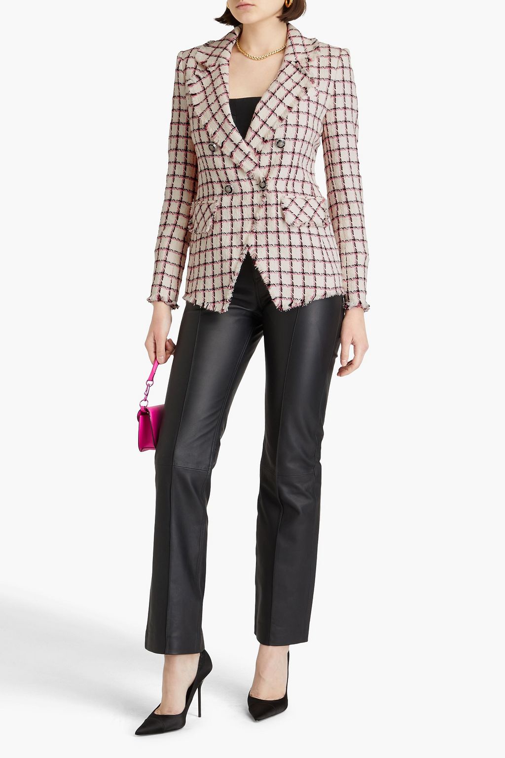 VERONICA BEARD Taja Dickey double-breasted cotton-blend tweed blazer