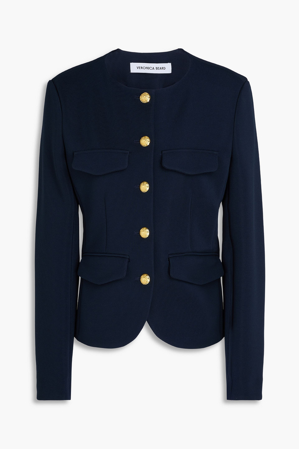 Veronica Beard Kensington Collarless Jacket In Blue
