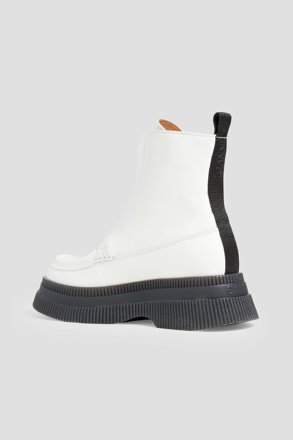 GANNI Leather platform ankle boots
