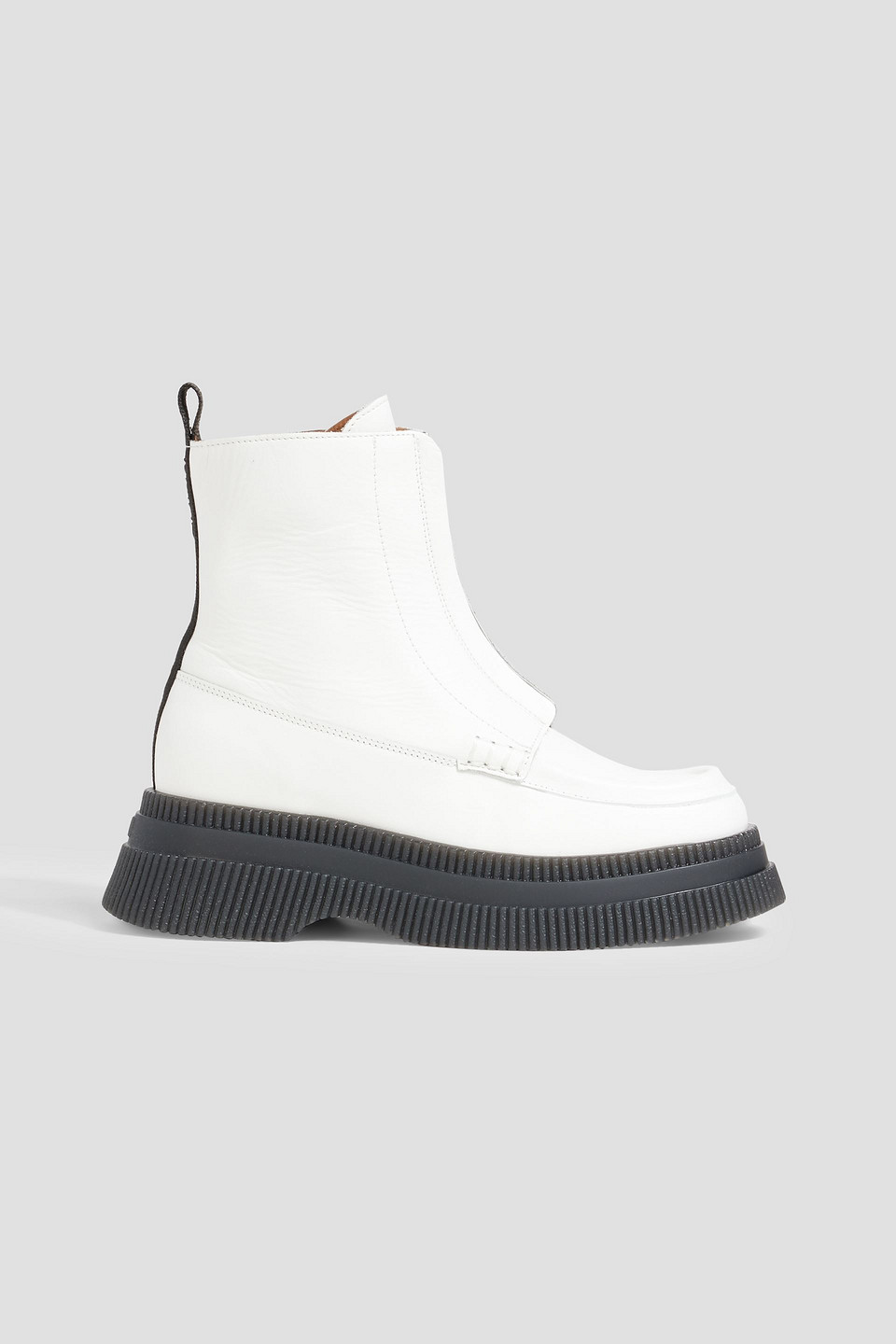 Leather platform ankle boots