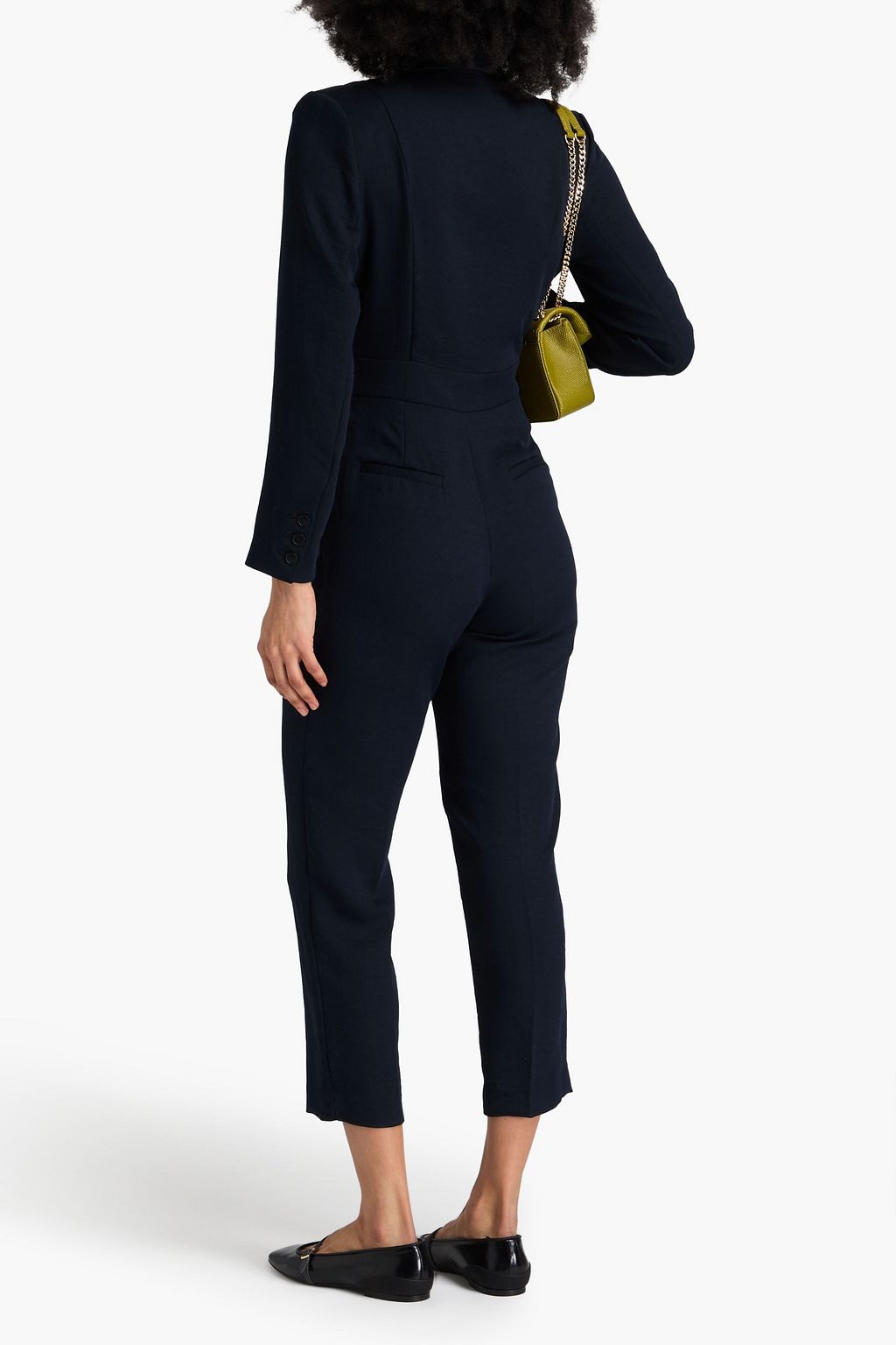 CLAUDIE PIERLOT Cropped pleated crepe jumpsuit