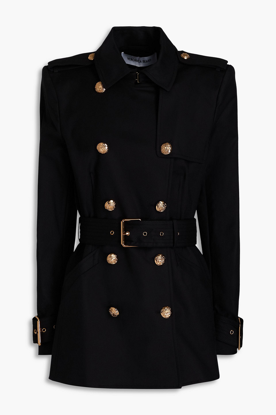 Veronica Beard Angelique Belted Stretch-cotton Trench Coat In Schwarz