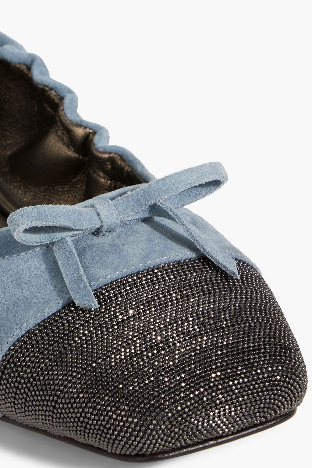 BRUNELLO CUCINELLI Bead-embellished suede ballet flats