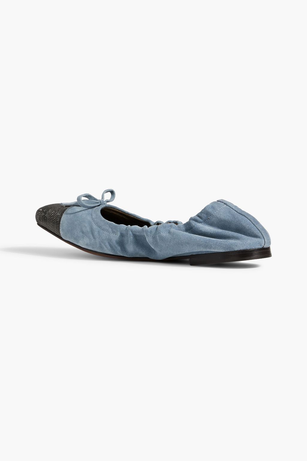 BRUNELLO CUCINELLI Bead-embellished suede ballet flats