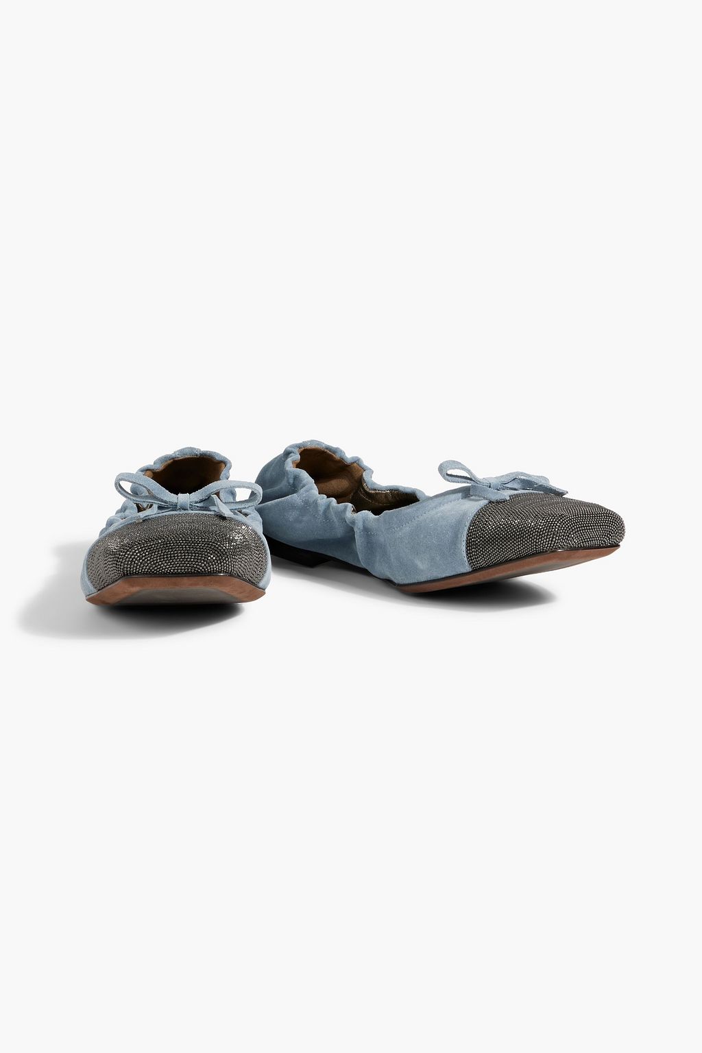 BRUNELLO CUCINELLI Bead-embellished suede ballet flats
