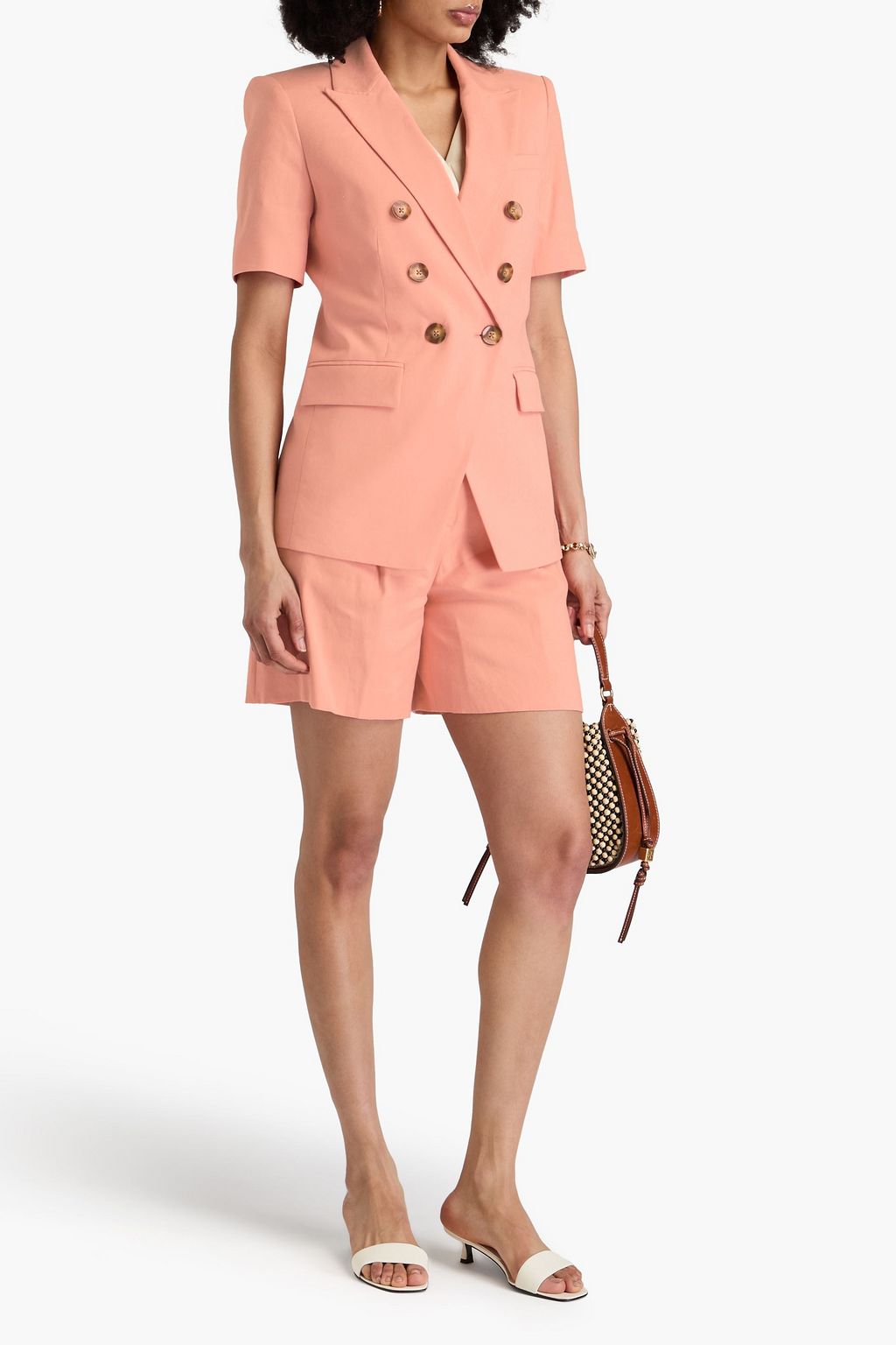 VERONICA BEARD Atwood double-breasted linen-blend blazer