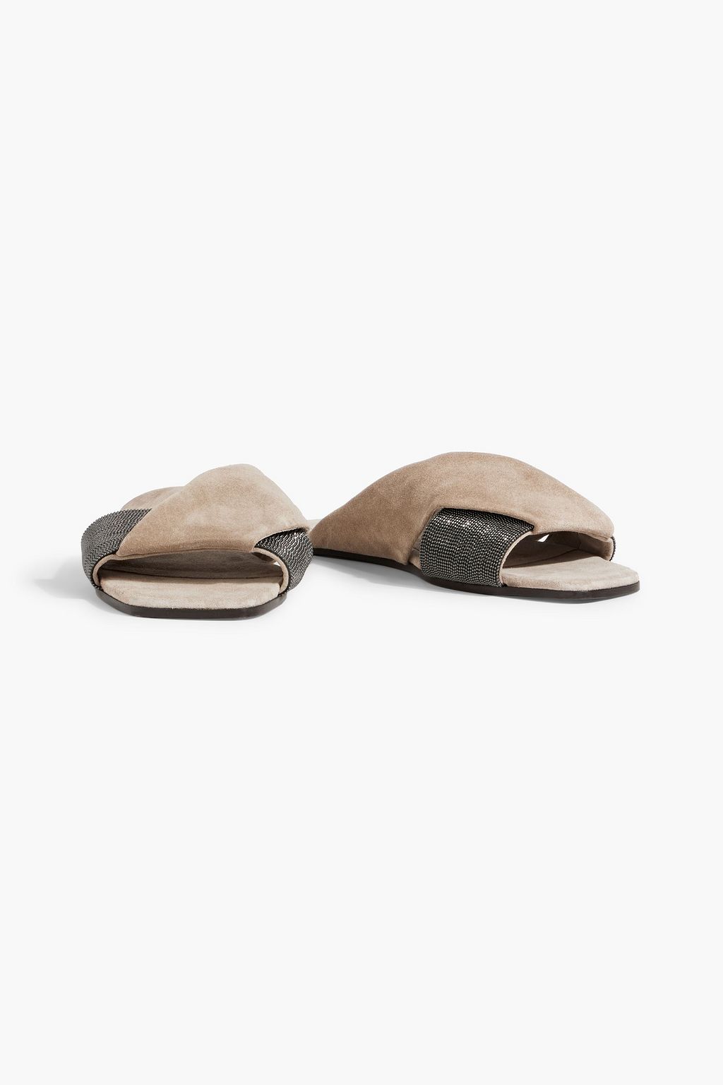 BRUNELLO CUCINELLI Bead-embellished suede sandals