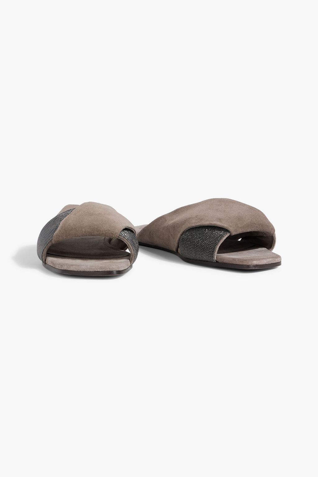 BRUNELLO CUCINELLI Bead-embellished suede sandals