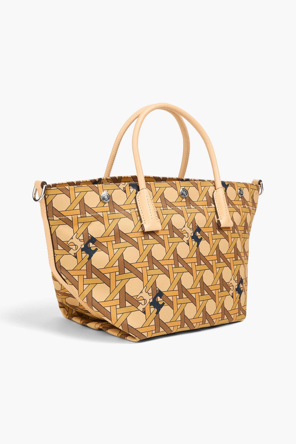 TORY BURCH حقيبة توت من التويل المطبع برسومات مزخرفة بالجلد