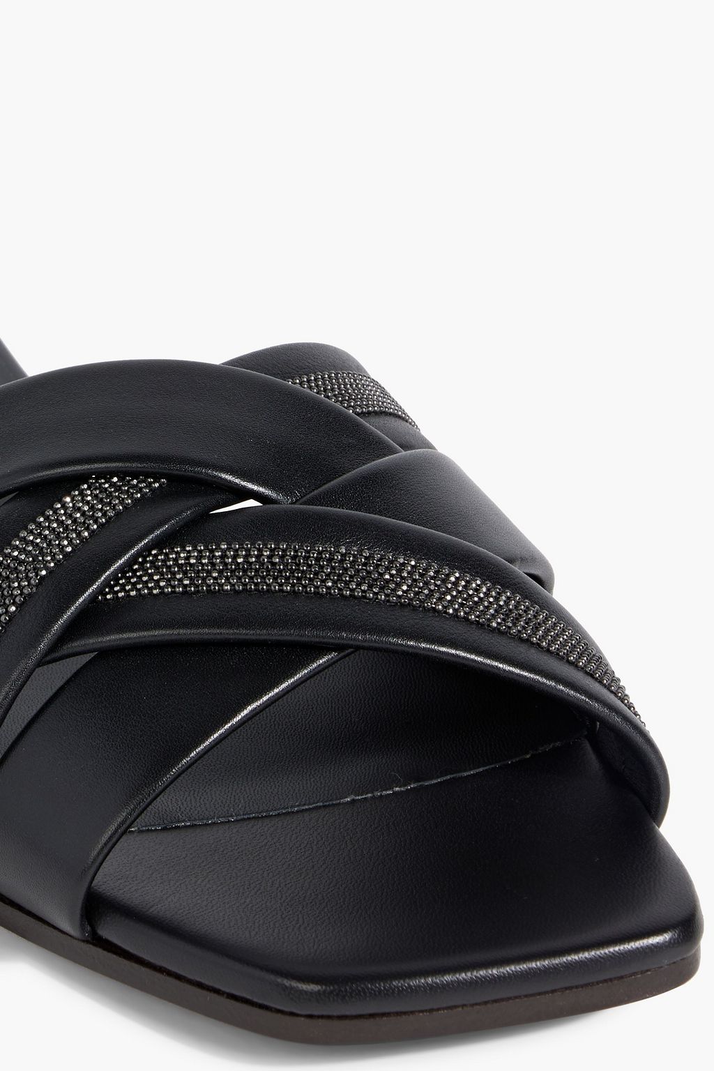 BRUNELLO CUCINELLI Bead-embellished leather sandals