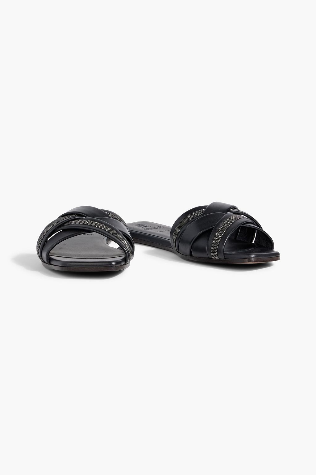 BRUNELLO CUCINELLI Bead-embellished leather sandals