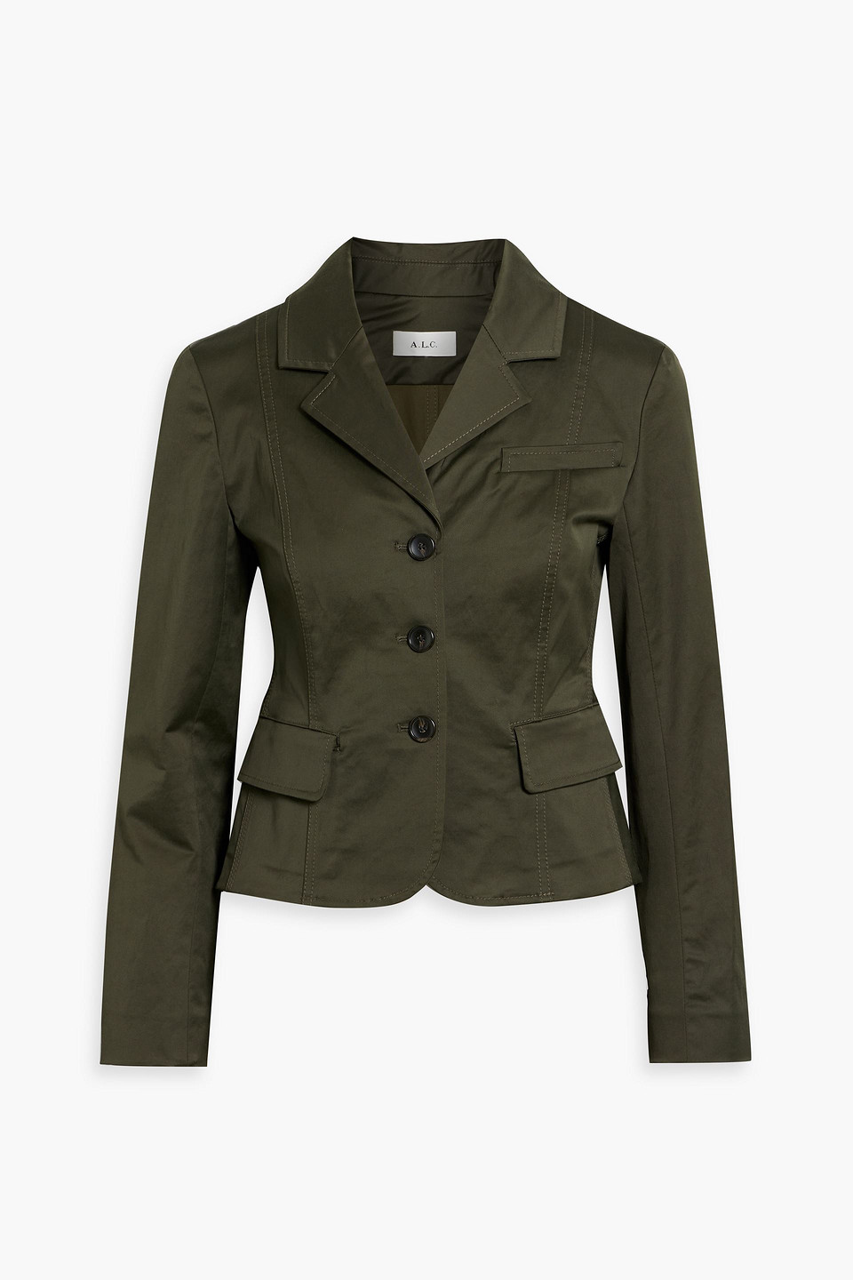 A.l.c Fallon Cotton-blend Sateen Blazer In Forest Green