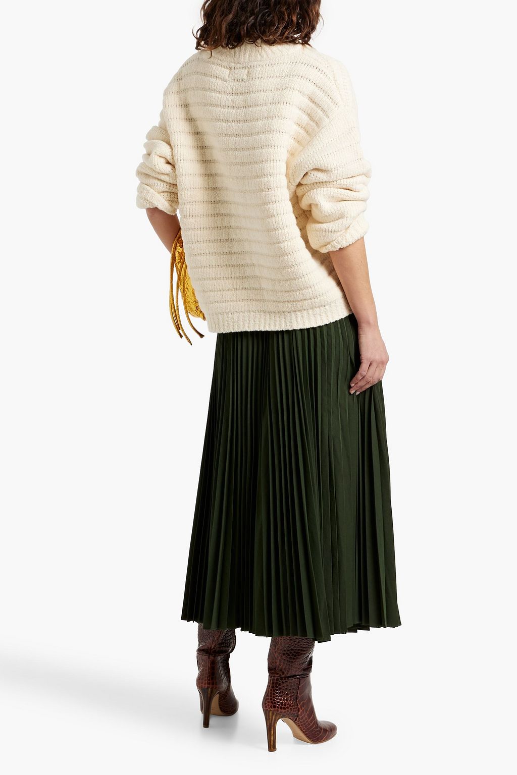 A.L.C. Tatum pleated woven midi skirt