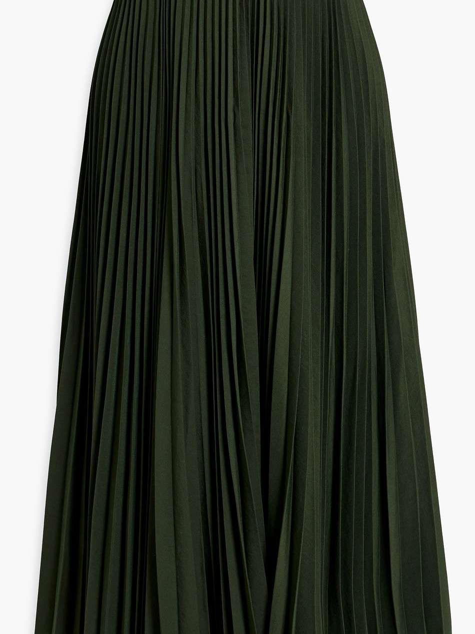 tatum pleated woven midi skirt