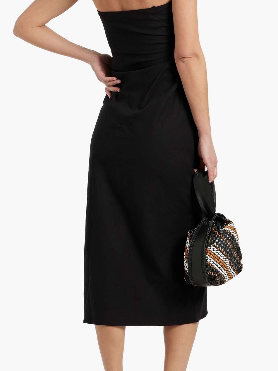 charlotte wrap-effect cotton-blend halterneck midi dress