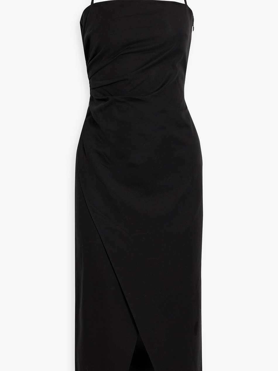 charlotte wrap-effect cotton-blend halterneck midi dress