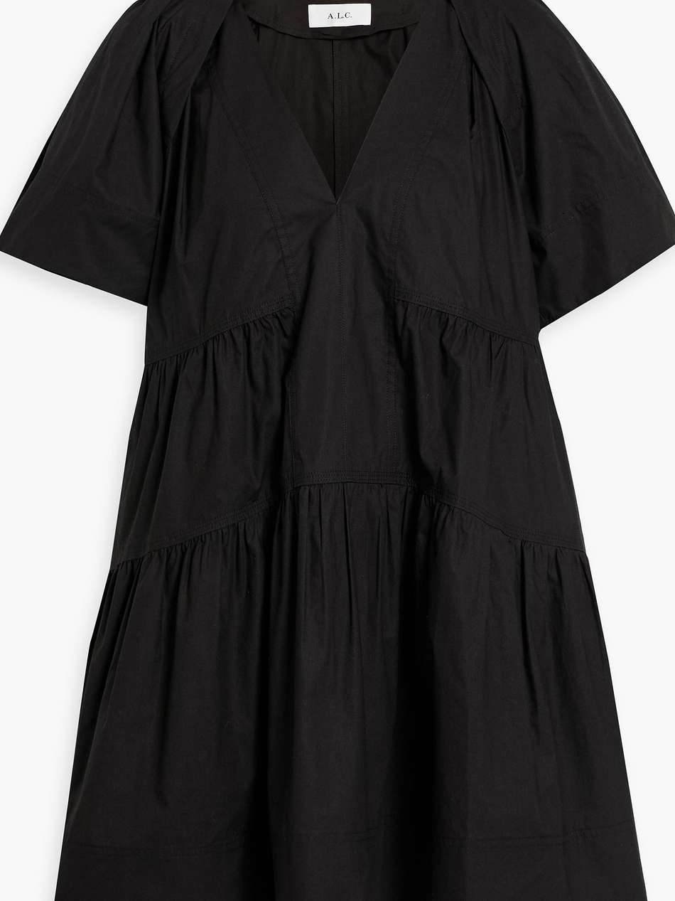 camila tiered cotton-poplin mini dress