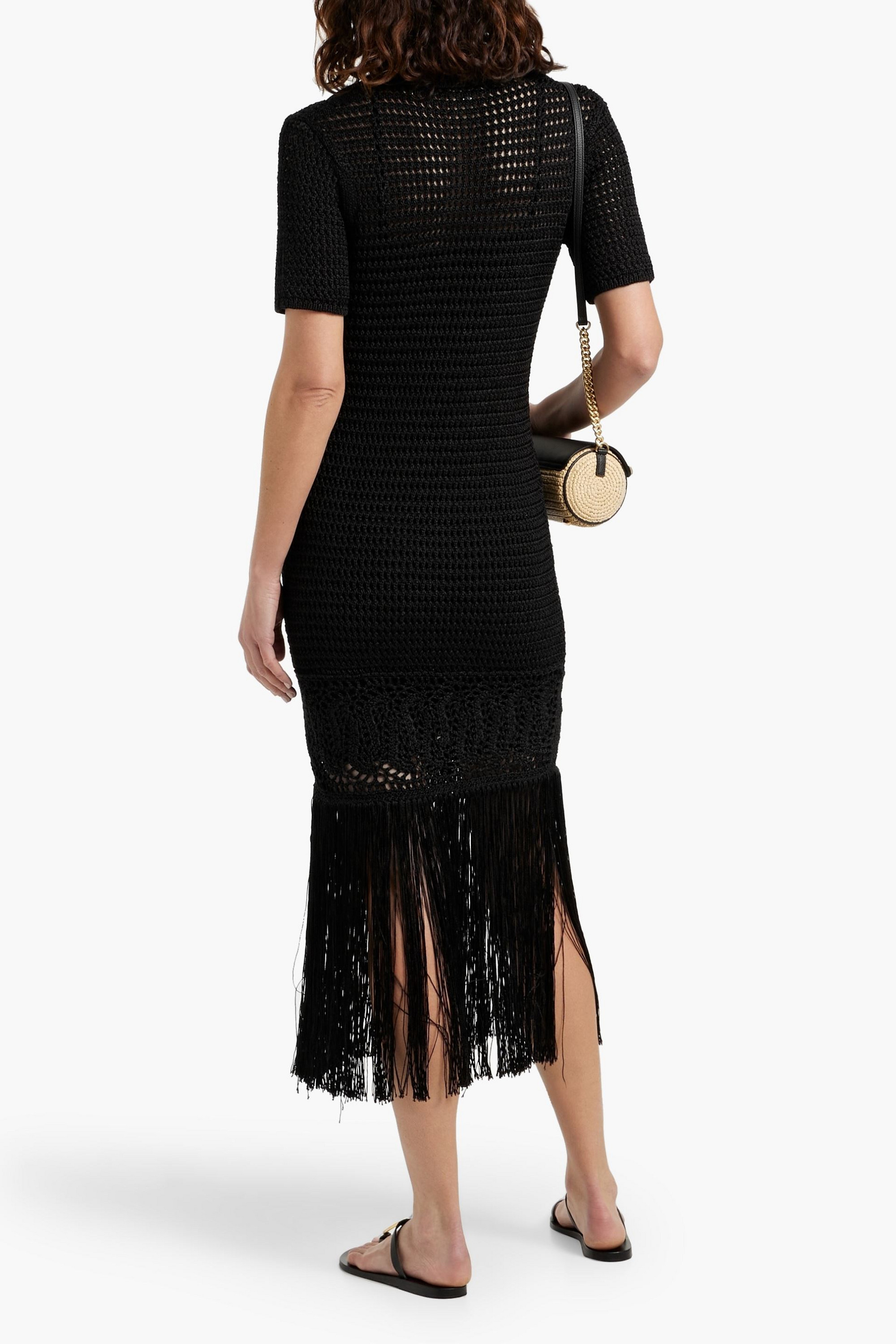 A.L.C. Valerie fringed crochet midi dress