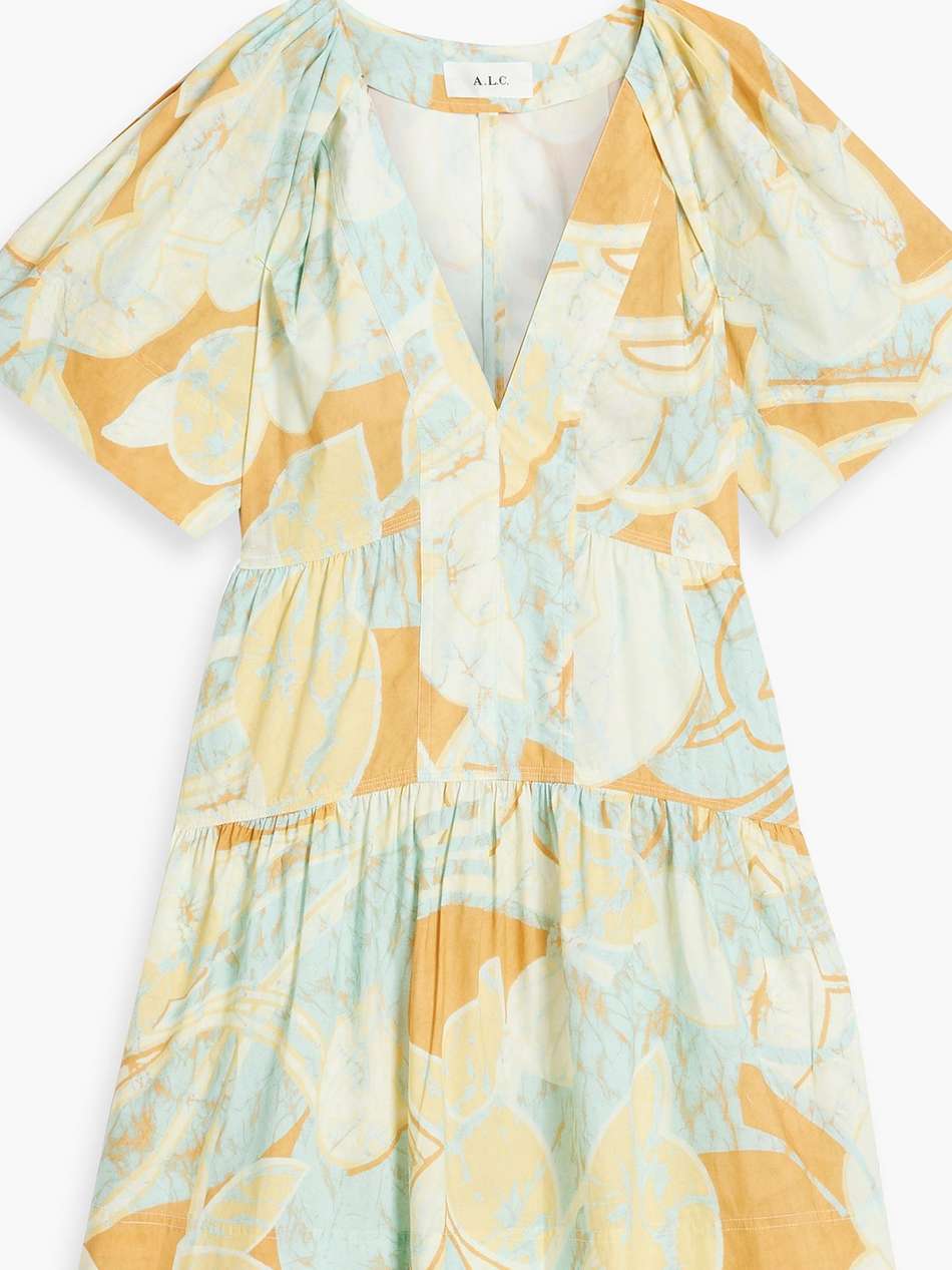 camila tiered printed cotton-poplin mini dress