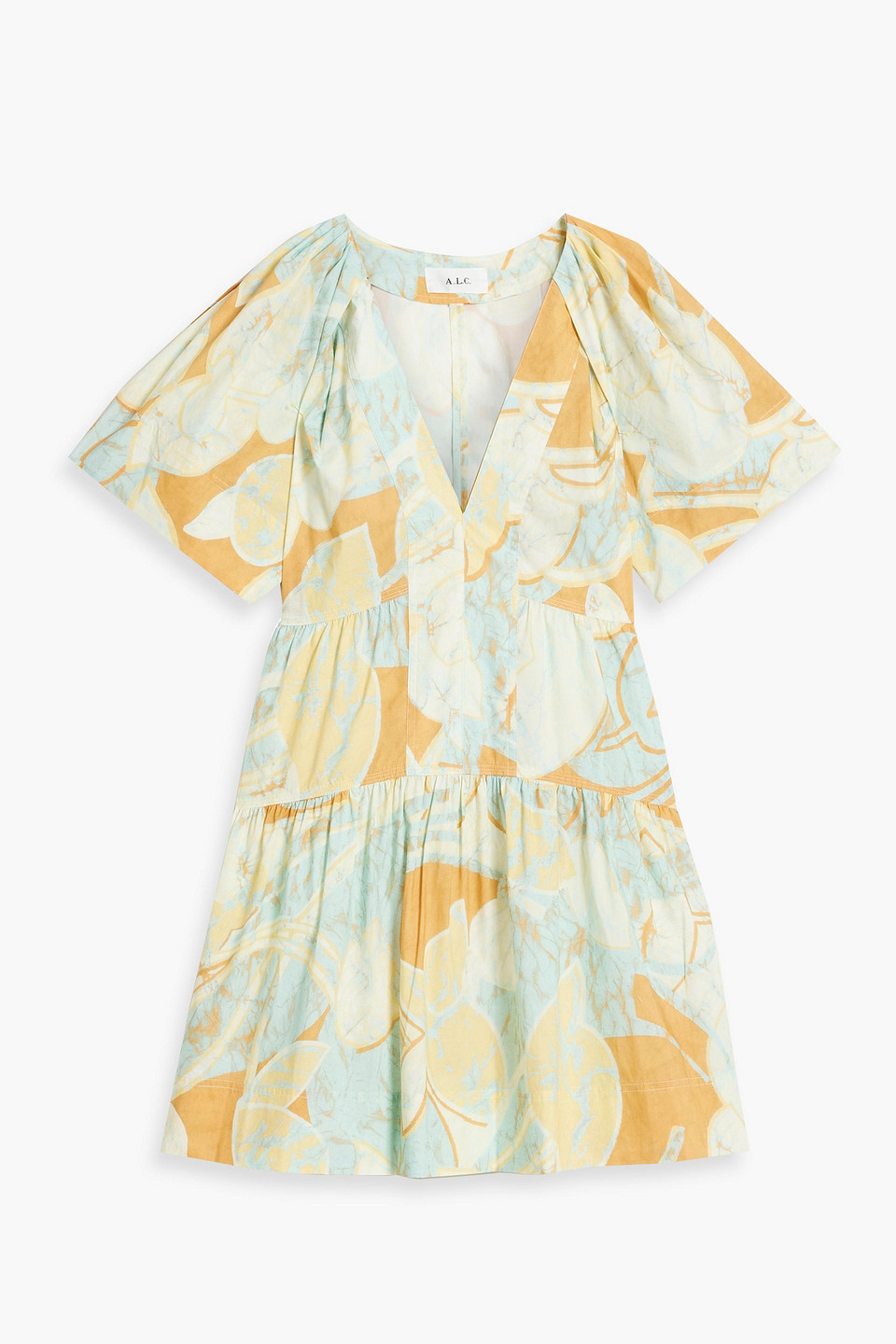 Camila tiered printed cotton-poplin mini dress