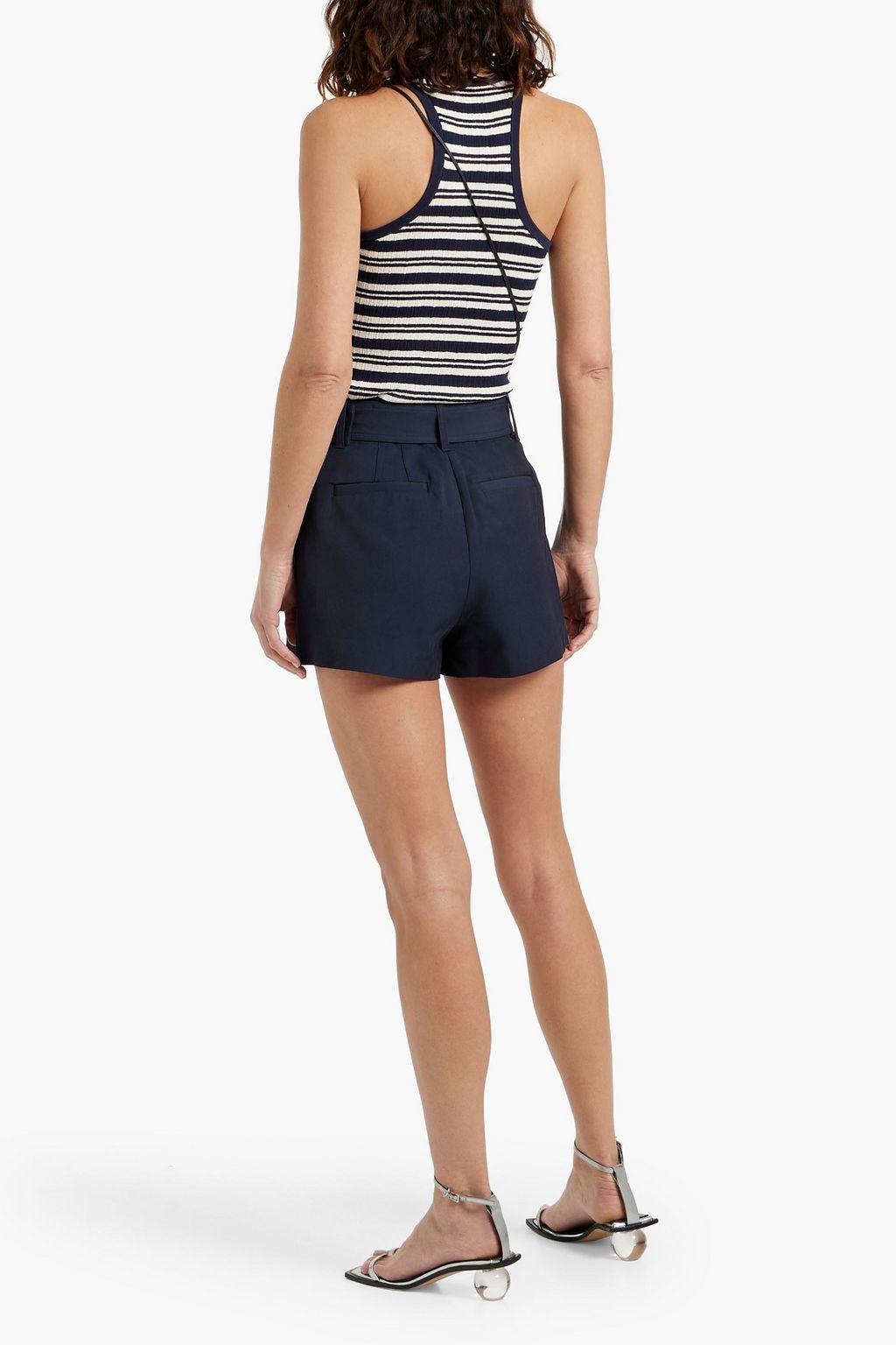 A.L.C. Iris striped ribbed cotton-blend tank