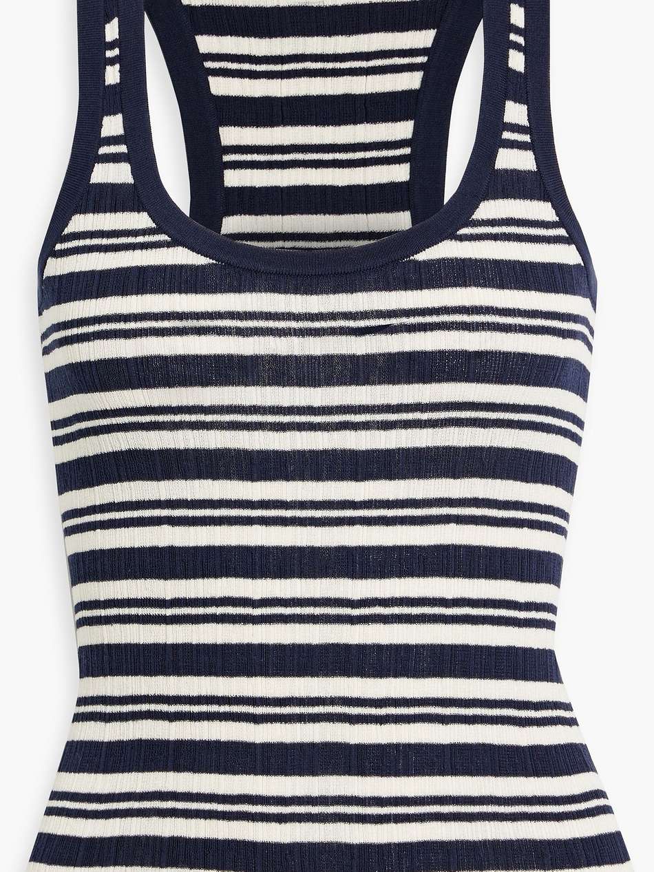 iris striped ribbed cotton-blend tank