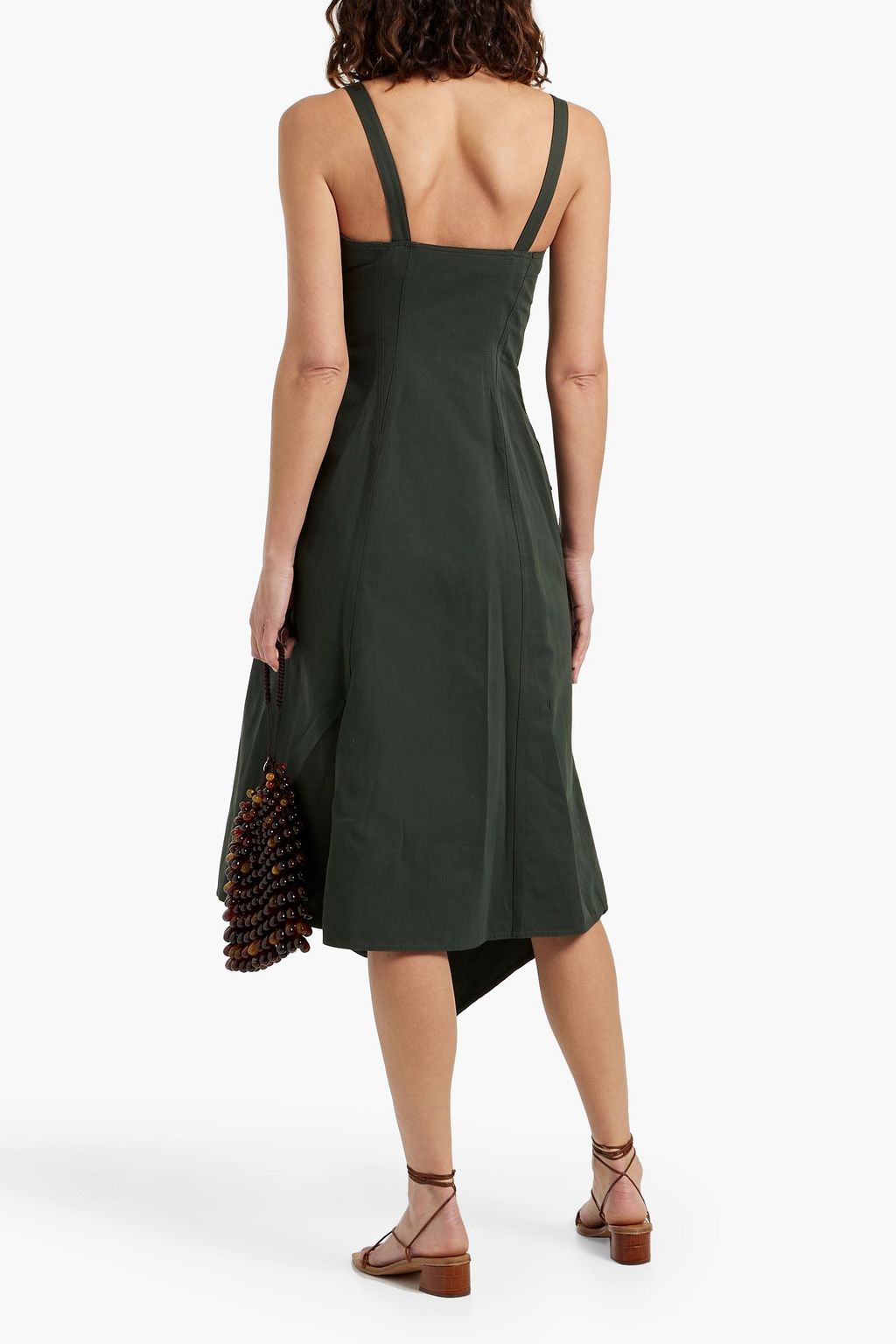 A.L.C. Scarlett asymmetric cotton and linen-blend midi dress
