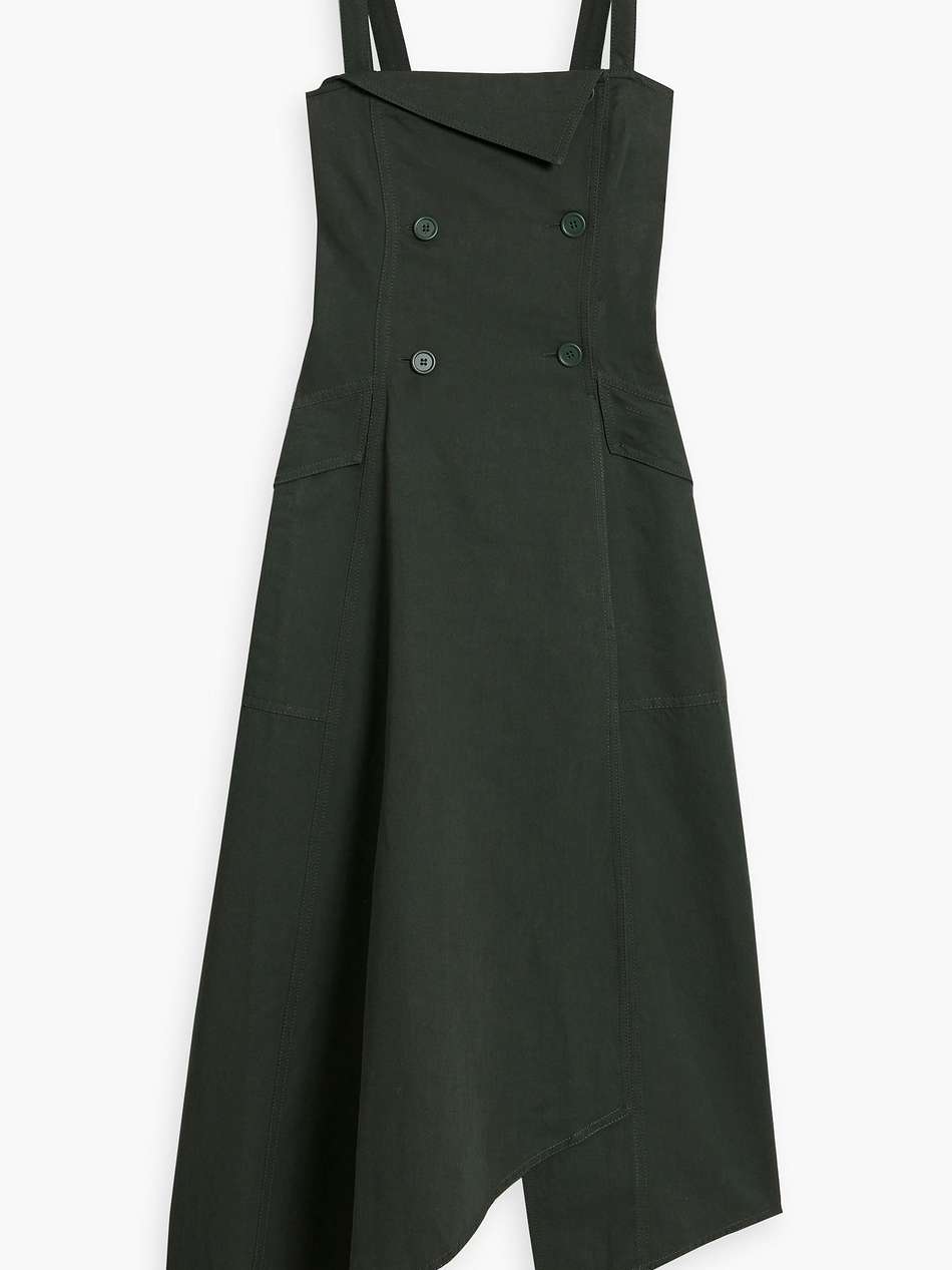 scarlett asymmetric cotton and linen-blend midi dress