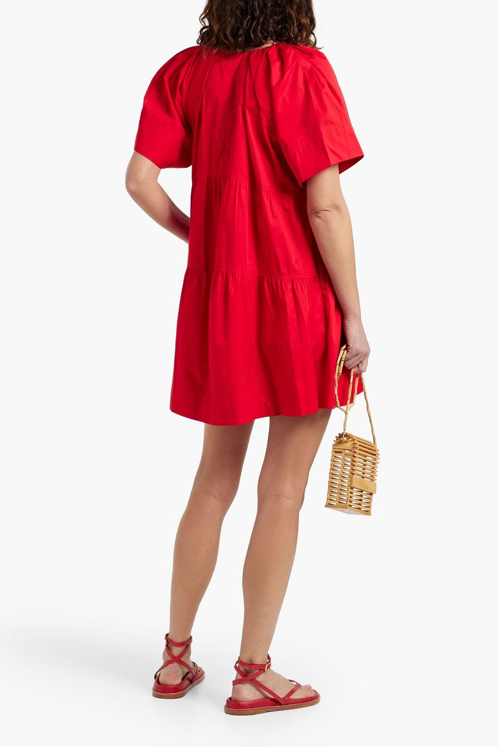 A.L.C. Camila tiered cotton-poplin mini dress