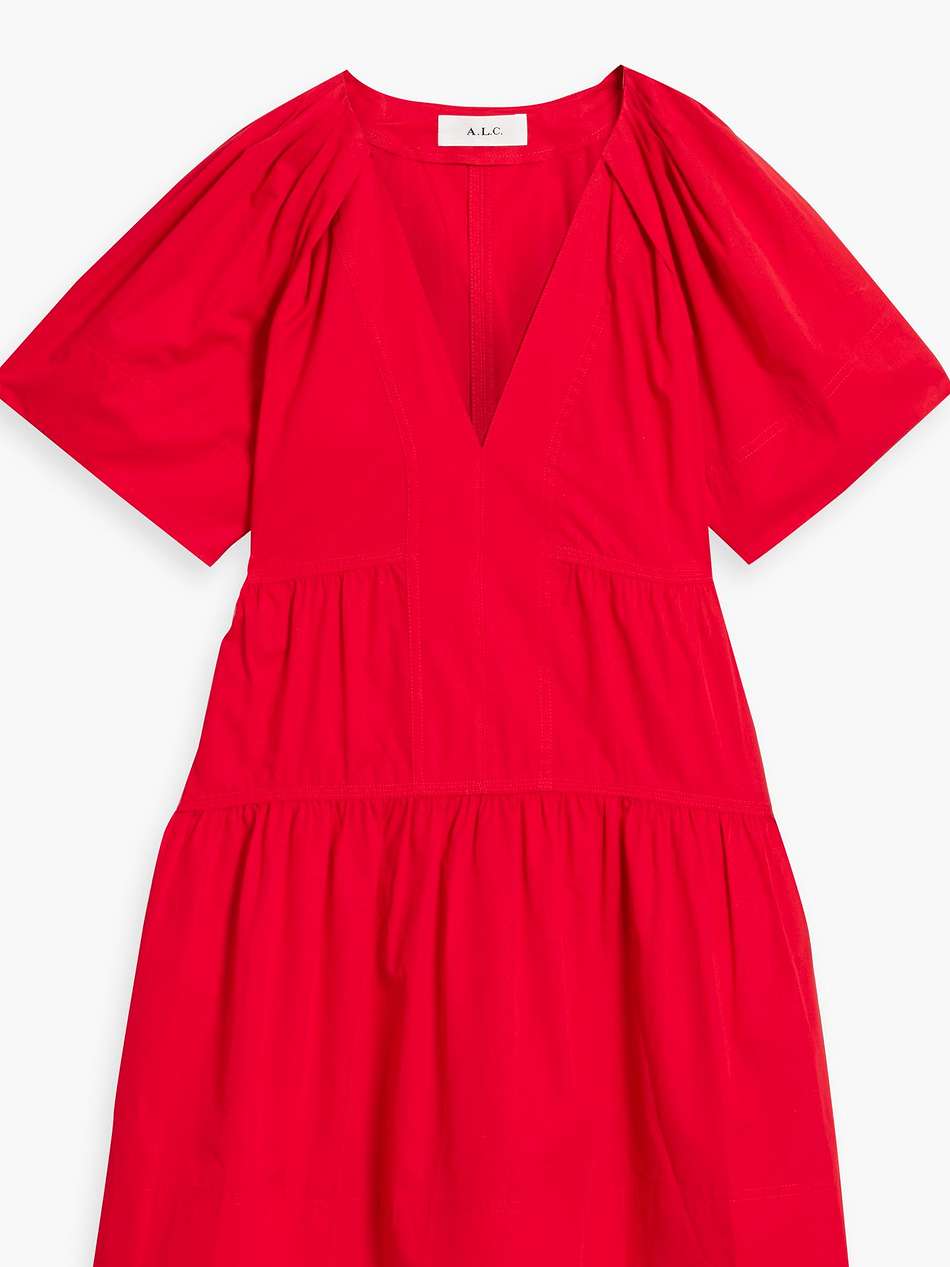 camila tiered cotton-poplin mini dress