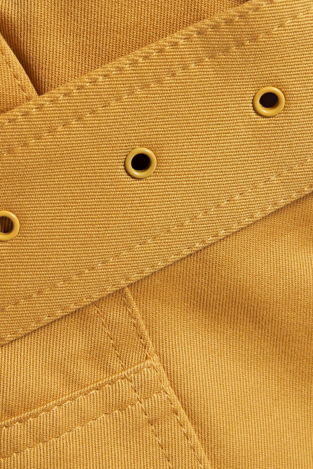 A.L.C. Maia belted cotton-twill midi skirt