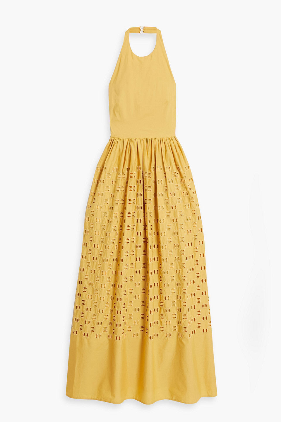 Blair broderie anglaise cotton halterneck maxi dress
