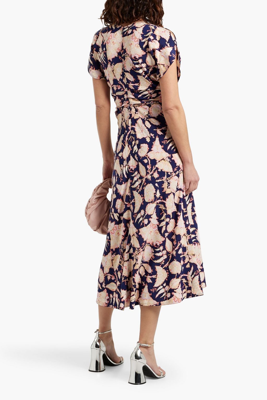 A.L.C. Remy draped printed silk-blend crepe de chine midi dress