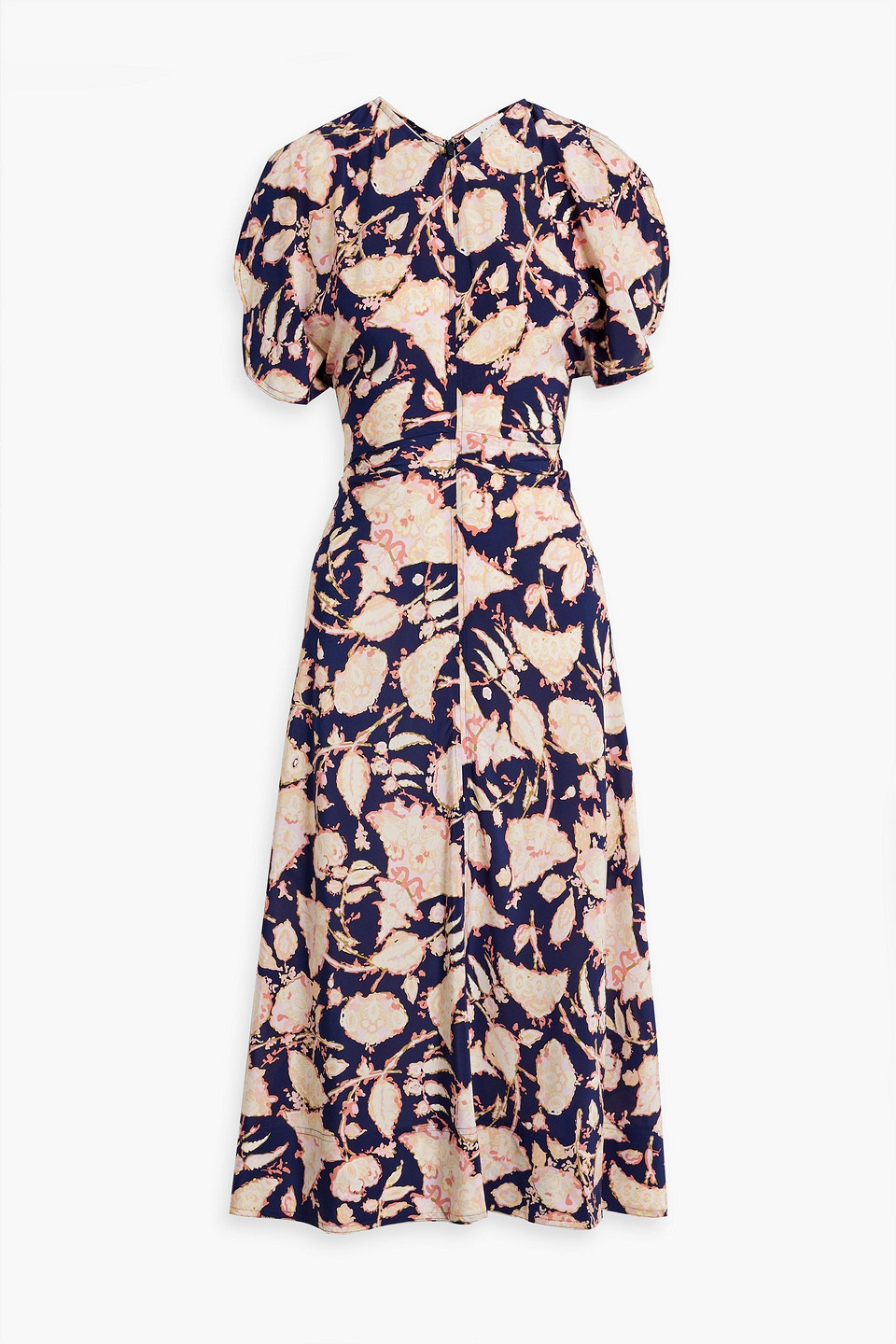 Remy draped printed silk-blend crepe de chine midi dress