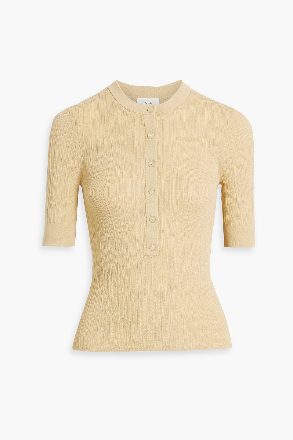 A.L.C FISHER RIBBED COTTON-BLEND TOP