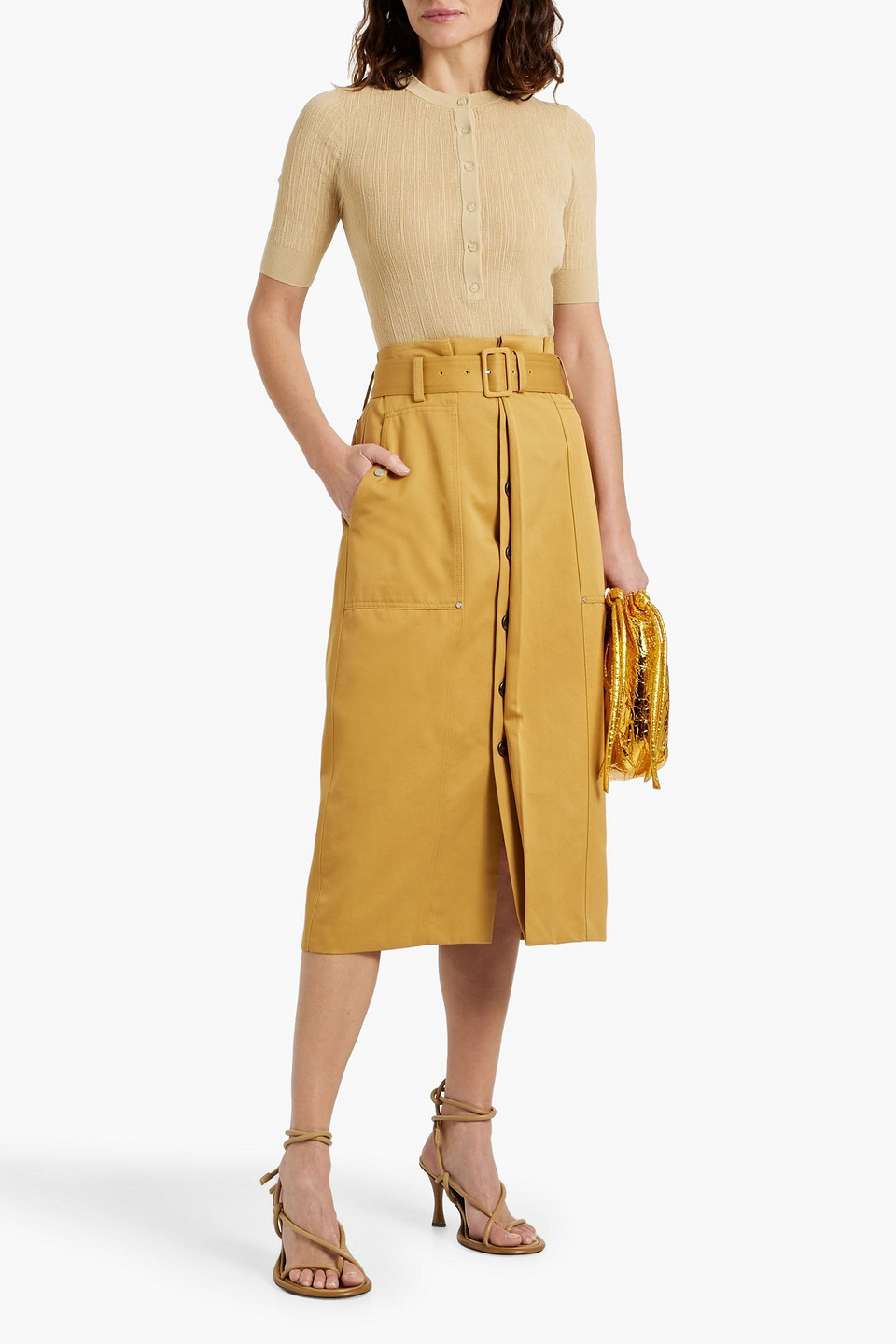 A.L.C FISHER RIBBED COTTON-BLEND TOP