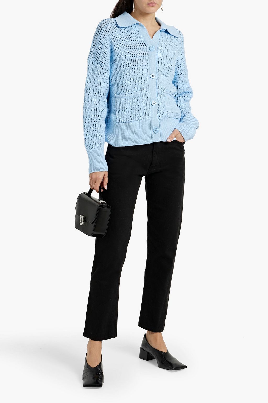 A.L.C. Kingsley open-knit cotton-blend cardigan