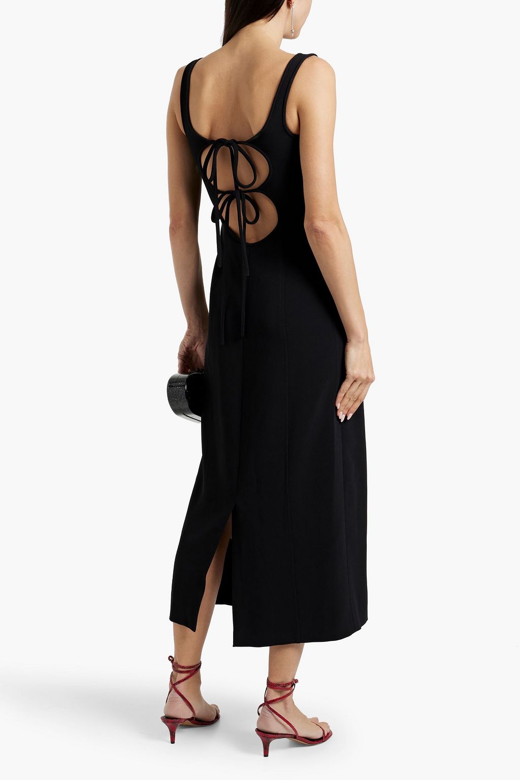 ANOTHER TOMORROW Tie-back cady midi dress