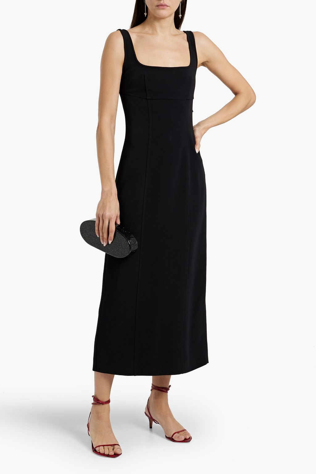ANOTHER TOMORROW Tie-back cady midi dress