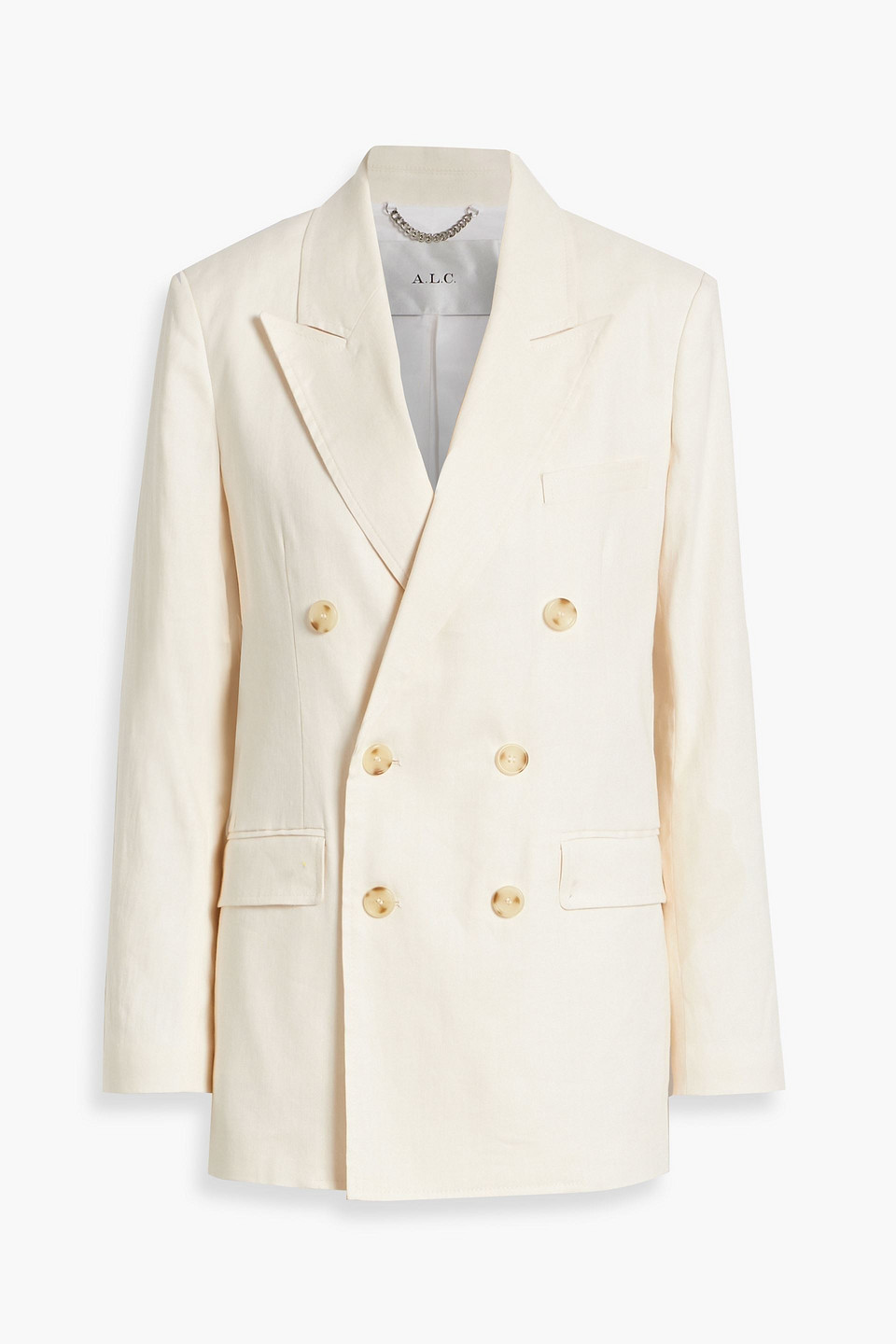 A.L.C DECLAN DOUBLE-BREASTED LINEN-BLEND TWILL BLAZER