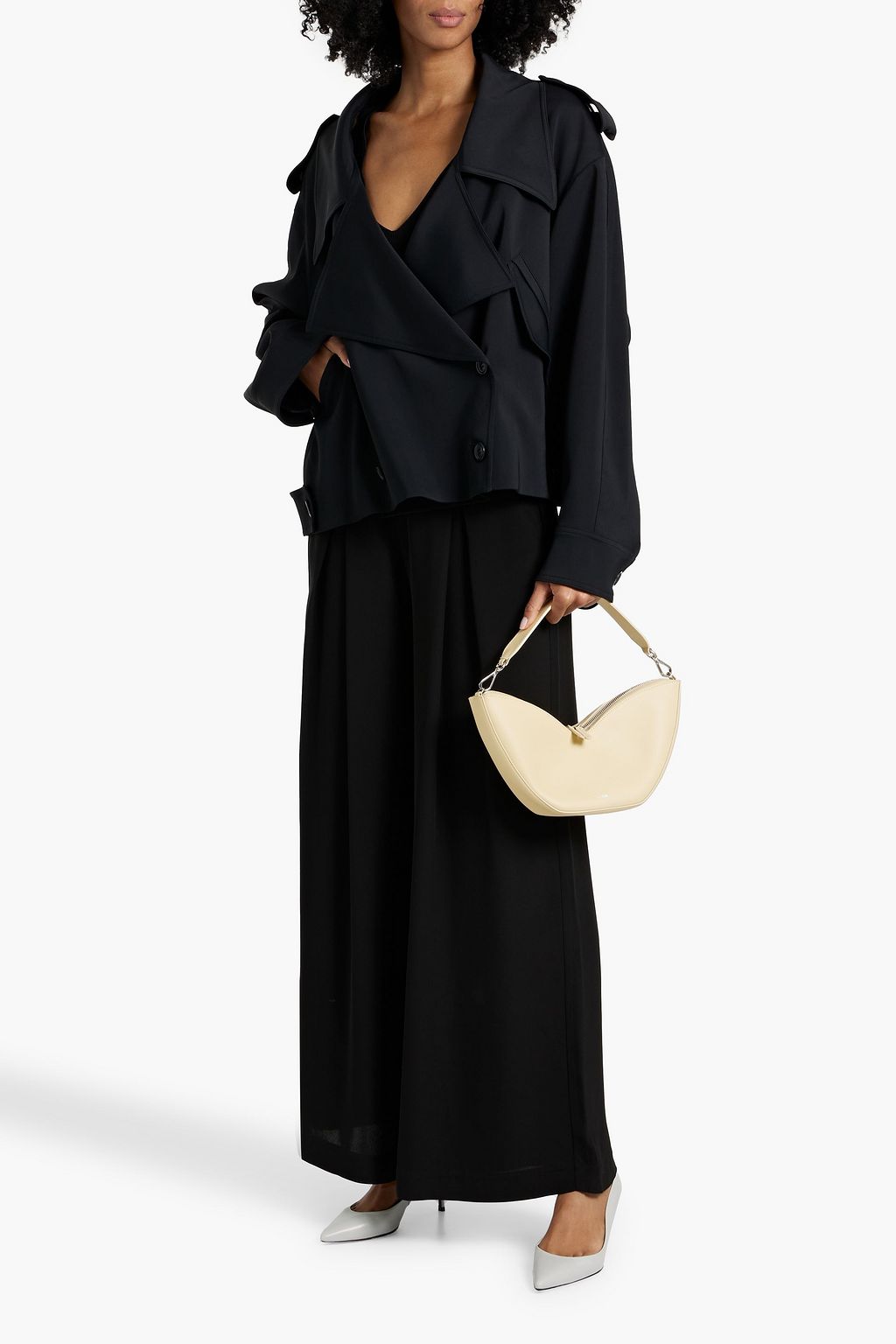 ANOTHER TOMORROW Double-breasted crepe jacket